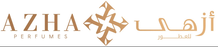 Azha Perfumes logo – luxury Arabian fragrance brand from the UAE blending tradition and modern elegance.