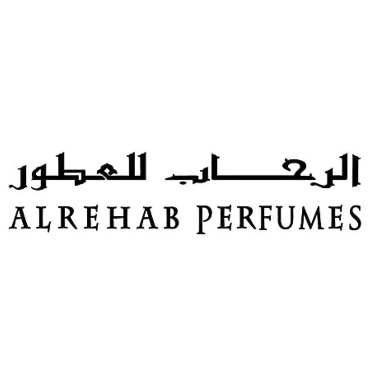 Al Rehab Perfumes logo featuring elegant Arabic and English typography, symbolizing a legacy of quality fragrances since 1975