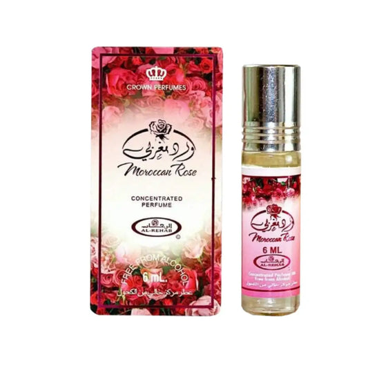 Al Rehab Moroccan Rose Concentrated Perfume Oil Roll On 6ml | Pure Floral Attar for Women