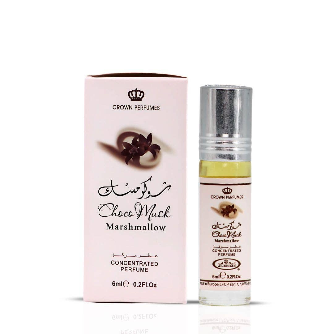 Crown Perfumes Choco Muck Marshmallow perfume bottle and packaging on a white background