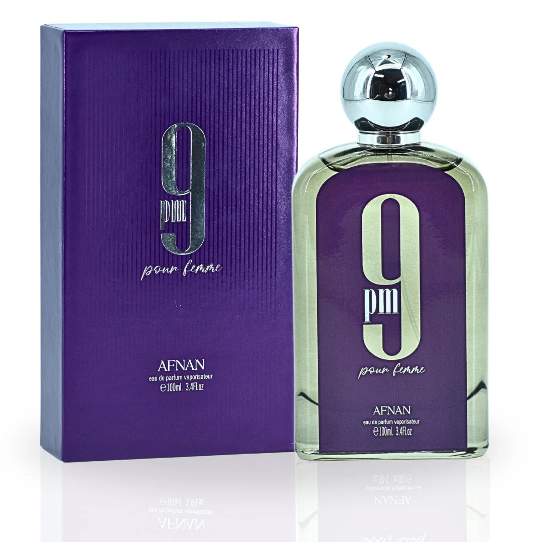 Afnan 9PM Pour Femme Eau de Parfum 100ML premium purple box design, exuding elegance and charm.