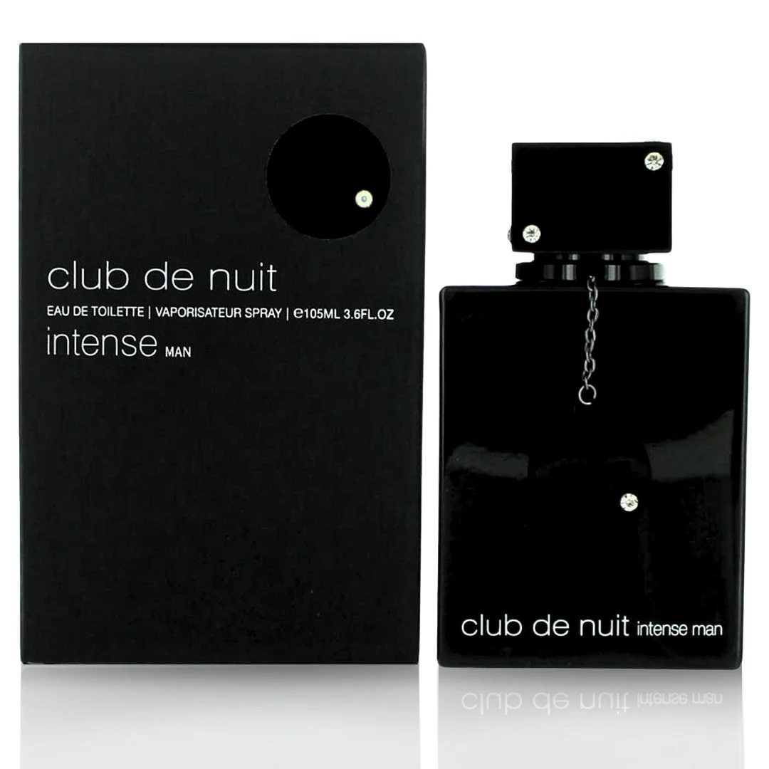 Club De Nuit Intense Man Eau De Toilette - Black Bottle with Packaging Display