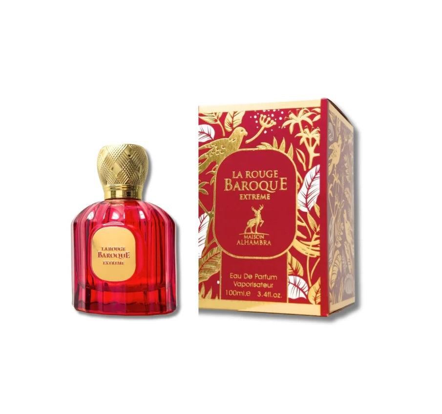 Maison Alhambra La Rouge Baroque Extreme Perfume – unisex fragrance with ornate red and gold packaging