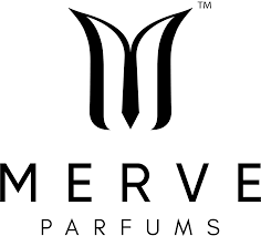 Merve Parfums logo featuring a modern black monogram “M” design and minimalist typography, representing a luxury fragrance brand founded in 2023.