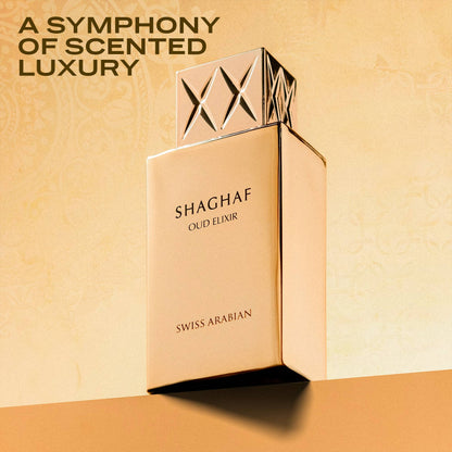 Shaghaf Oud Elixir by Swiss Arabian – Pink Pepper, Saffron & Amber Oud Unisex Perfume 100ml