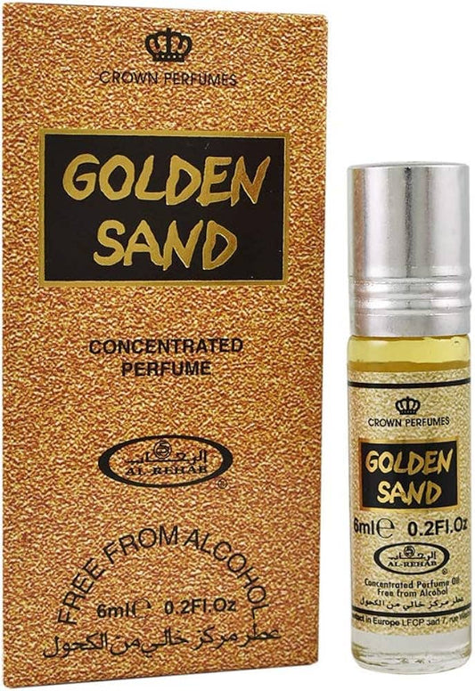 Al Rehab Golden Sand Concentrated Perfume Oil Roll On 6ml | Oriental Amber Vanilla Attar Unisex