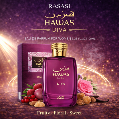 Rasasi Hawas Diva Eau De Parfum For Women 3.38 FL.OZ | 100ML