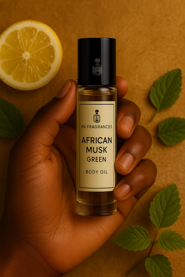 African Musk: Green (M) – Fresh Citrus & Rich Musk Body Oil
