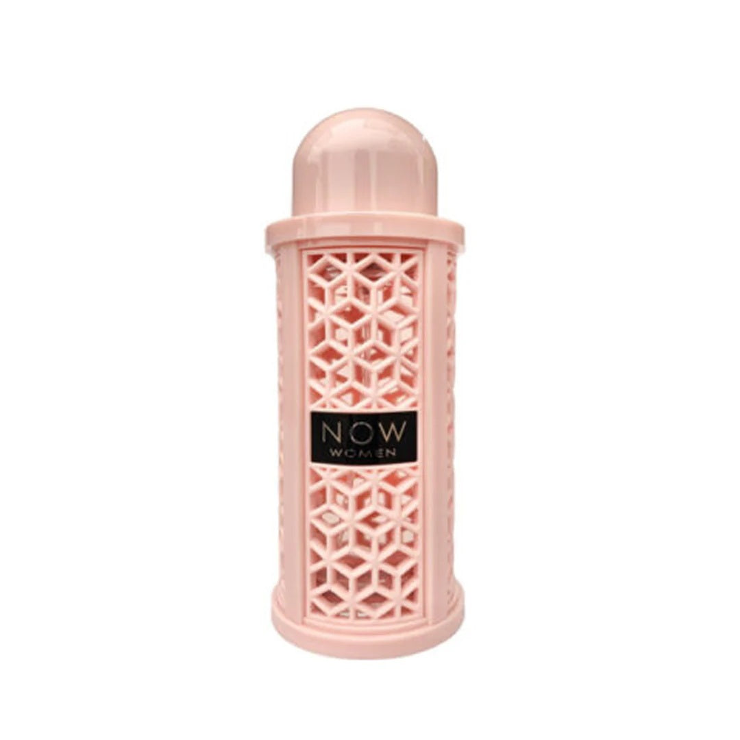 Now Women Eau De Parfum by Rave, 100ml pink bottle with intricate geometric design.