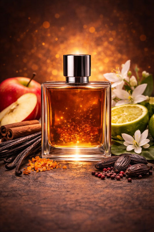 Afnan 9PM inspired fragrance oil with apple, cinnamon, vanilla, amber, and patchouli notes