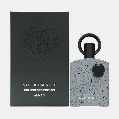 Afnan Supremacy Collector's Edition Eau de Parfum 3.4 oz – full packaging with bottle and box, luxury men’s fragrance