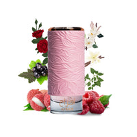  Afrah Sensual pink perfume bottle displayed with notes of raspberry, blackcurrant, litchi, rose, and vanilla.