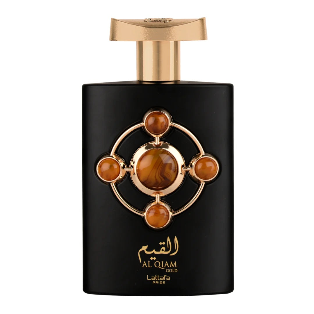 Al Qiam Gold Eau de Parfum by Lattafa – 100ml bottle with matching luxury box set