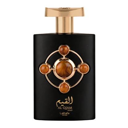 Al Qiam Gold Eau de Parfum by Lattafa – 100ml bottle with matching luxury box set