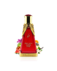 Amber Pure by Khadlaj – 20ML Concentrated Perfume Oil in red and gold bottle with floral and fruity notes
