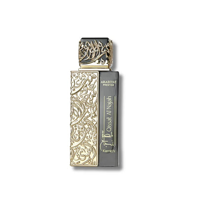 Arabiyat Prestige Qissat Al Najah Kiamichi Eau de Parfum 100ml bottle with gold engraved design, luxury unisex fragrance
