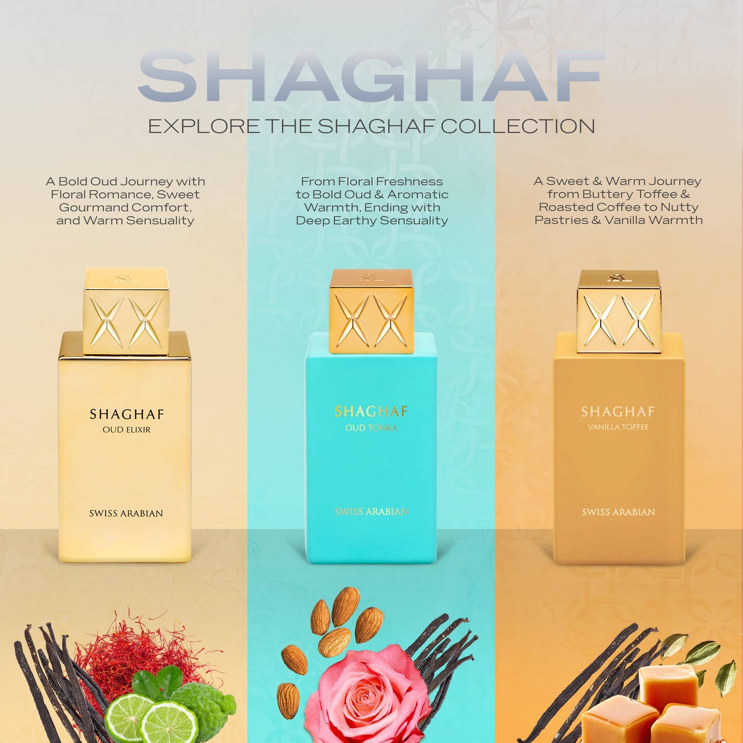Shaghaf Oud Elixir by Swiss Arabian – Pink Pepper, Saffron & Amber Oud Unisex Perfume 100ml