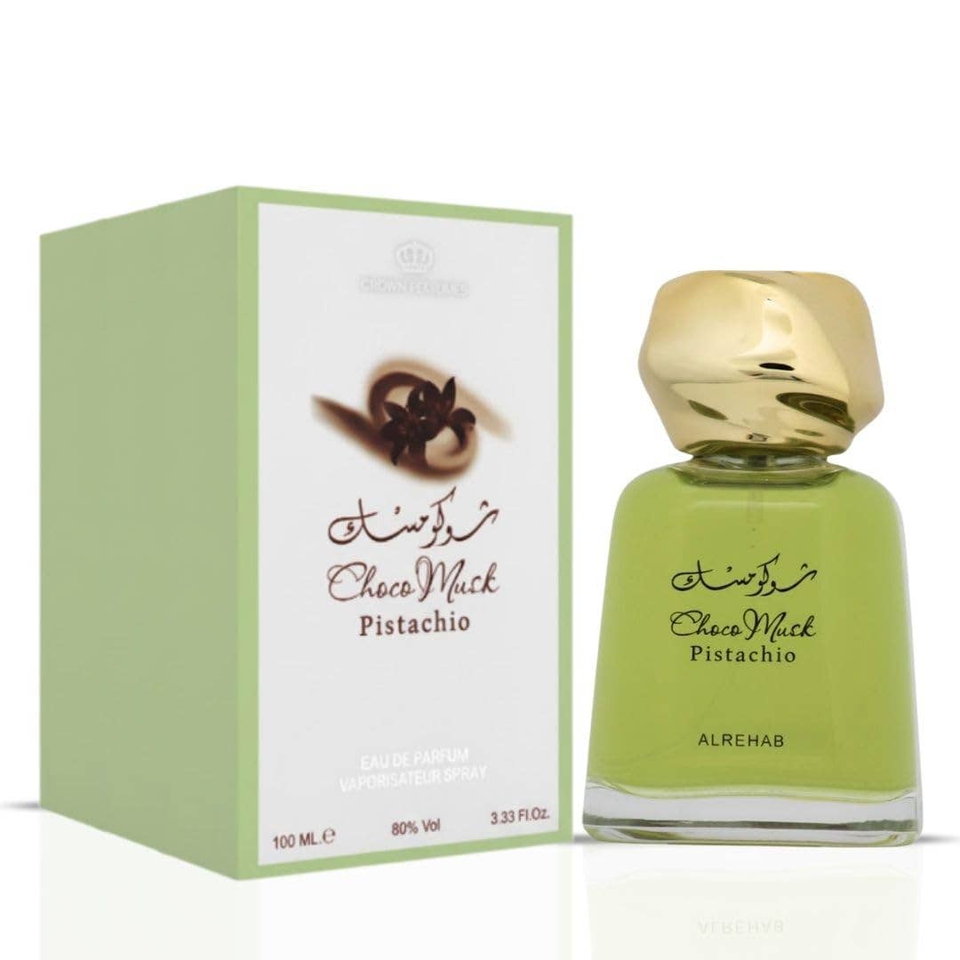 Choco Musk Pistachio by Al Rehab 100ml perfume with box and bottle together