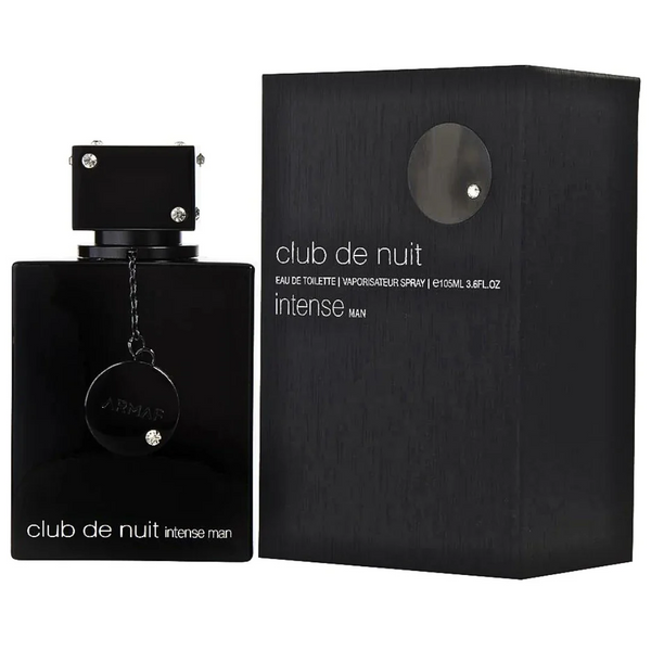 Club De Nuit Intense Man Eau De Toilette Bottle and Packaging - Sleek Black Design