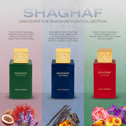 Shaghaf Oud Royale by Swiss Arabian – Lavender, Saffron & Spicy Oud Unisex Perfume 100ml