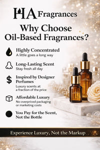 HA Fragrances luxury oil-based perfume oils showcasing long-lasting, highly concentrated designer-inspired fragrances at an affordable price.