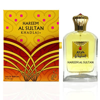 Hareem Al Sultan perfume by Khadlaj in its golden packaging with an ornate bottle design, 75 ml Eau de Parfum.