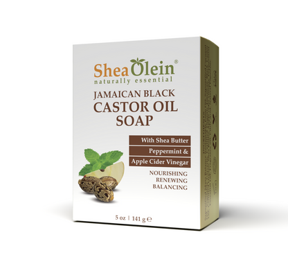 Side Angle of Jamaican Black Castor Oil Soap by Shea Olein with Shea Butter, Peppermint & Apple Cider Vinegar