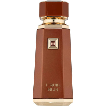 Liquid Brun French Avenue perfume bottle in a sleek brown and gold design, highlighting its premium craftsmanship.