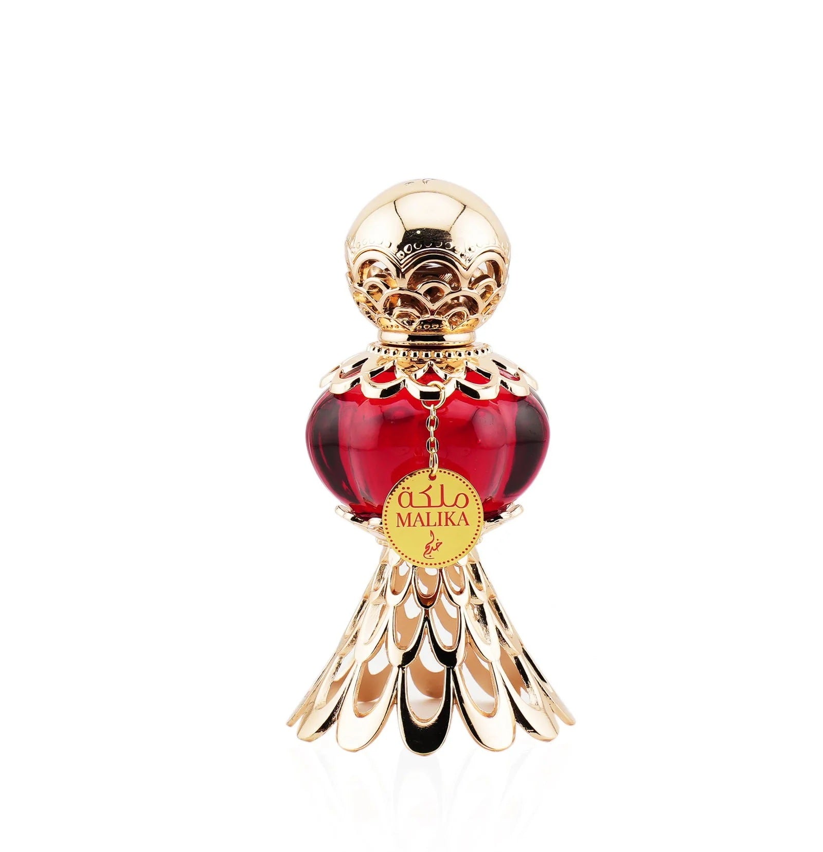 Malika Red Concentrated Perfume Oil 20ML by Khadlaj – Elegant red and gold bottle design