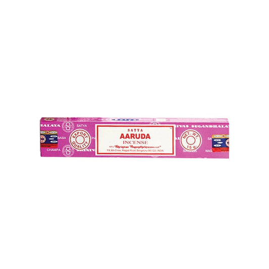 Satya Aaruda incense 15g agarbatti pack in pink traditional packaging