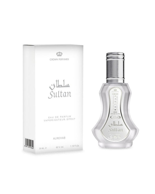 Al Rehab Sultan Eau De Parfum 35ml Spray – Unisex Halal Perfume with Musk & Powdery Floral Notes