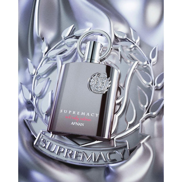Afnan Supremacy Not Only Intense ExDP 5.0 oz – A premium men’s fragrance in a modern ombré bottle with an embossed silver box.