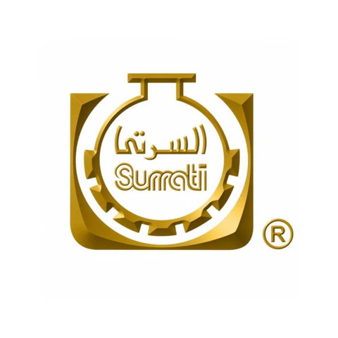 Surrati logo in a golden design, symbolizing premium quality and excellence in Arabian fragrances.