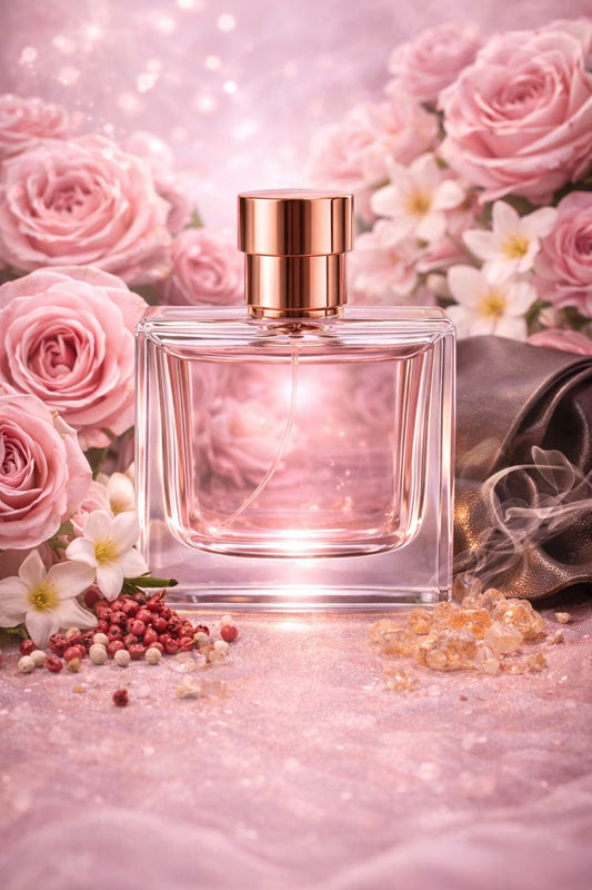 Tom Ford Rose Exposed inspired fragrance oil with rose, pink pepper, orange blossom, leather, olibanum, and musk notes