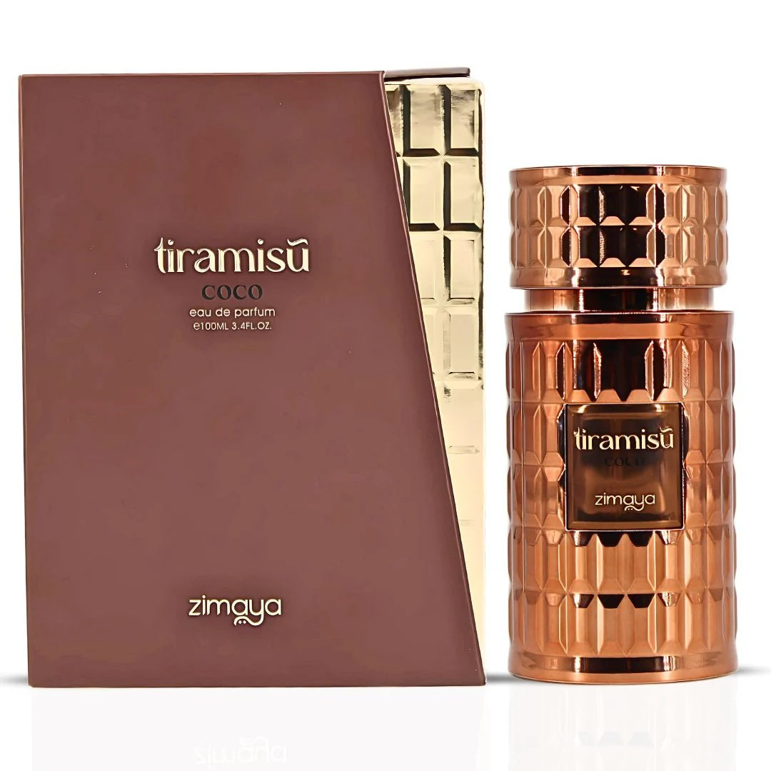 Zimaya Tiramisu Coco Eau de Parfum 100ml sweet gourmand perfume bottle with box packaging